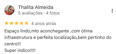 Avaliação de Thalita Almeida no Google